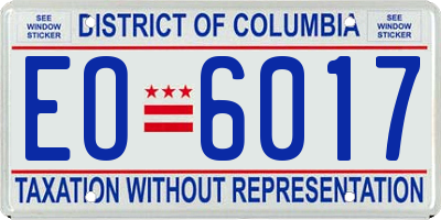 DC license plate EO6017