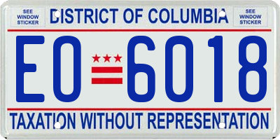 DC license plate EO6018