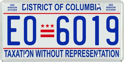 DC license plate EO6019