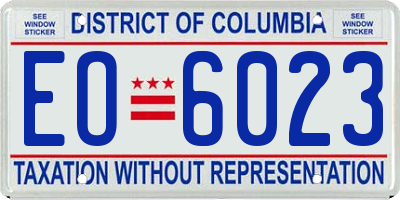 DC license plate EO6023