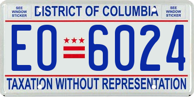 DC license plate EO6024