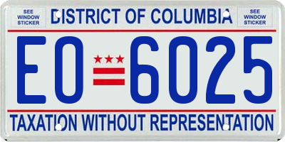 DC license plate EO6025