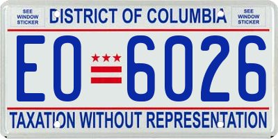 DC license plate EO6026