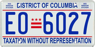 DC license plate EO6027