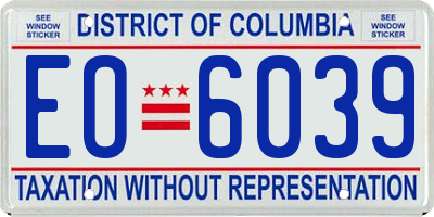 DC license plate EO6039