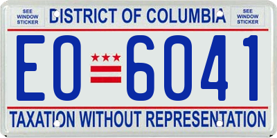 DC license plate EO6041