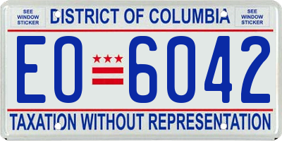 DC license plate EO6042