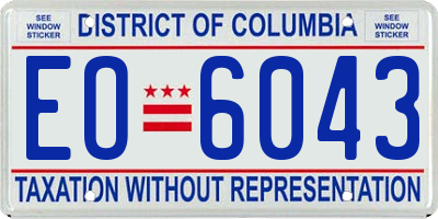 DC license plate EO6043