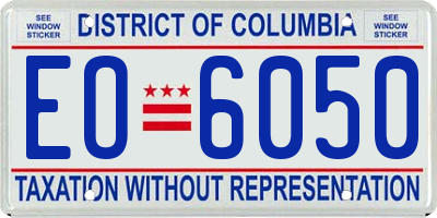 DC license plate EO6050