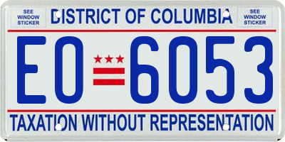 DC license plate EO6053