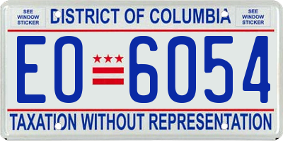 DC license plate EO6054