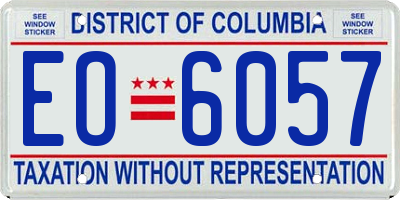 DC license plate EO6057