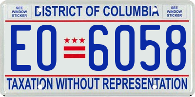 DC license plate EO6058