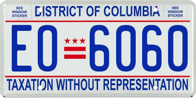 DC license plate EO6060