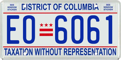 DC license plate EO6061