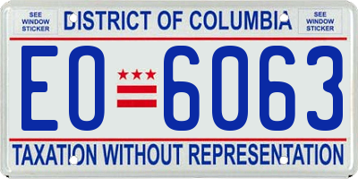 DC license plate EO6063
