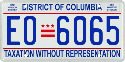 DC license plate EO6065