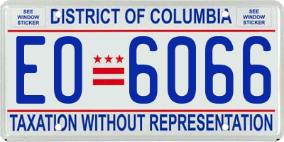 DC license plate EO6066