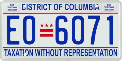 DC license plate EO6071