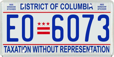 DC license plate EO6073