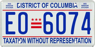 DC license plate EO6074