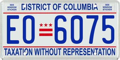 DC license plate EO6075