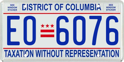 DC license plate EO6076