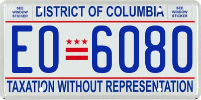 DC license plate EO6080