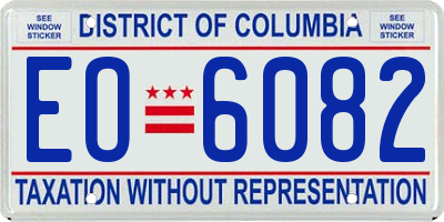 DC license plate EO6082