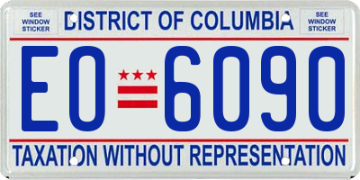 DC license plate EO6090