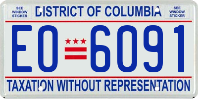 DC license plate EO6091