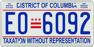 DC license plate EO6092