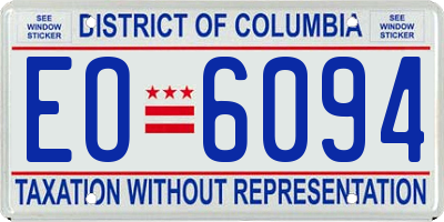 DC license plate EO6094