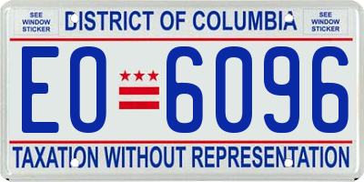 DC license plate EO6096