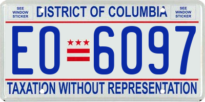 DC license plate EO6097