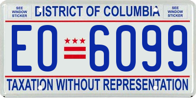 DC license plate EO6099