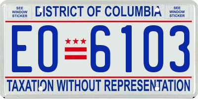 DC license plate EO6103