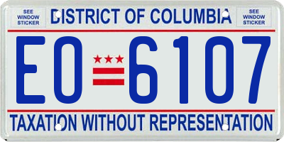 DC license plate EO6107