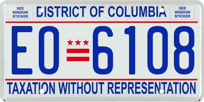 DC license plate EO6108