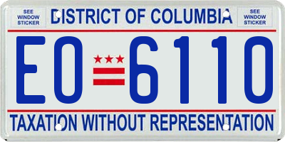 DC license plate EO6110