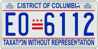 DC license plate EO6112