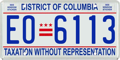 DC license plate EO6113