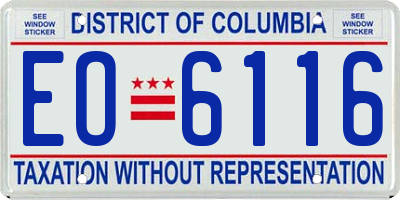 DC license plate EO6116