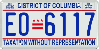 DC license plate EO6117