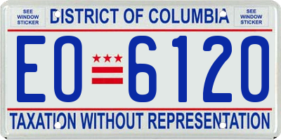 DC license plate EO6120