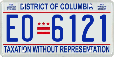 DC license plate EO6121