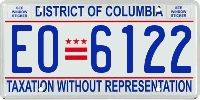 DC license plate EO6122