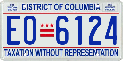 DC license plate EO6124