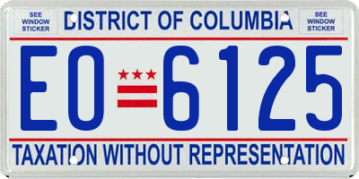 DC license plate EO6125