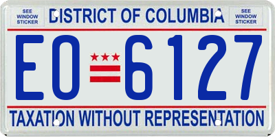 DC license plate EO6127